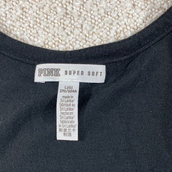 PINK Victoria's Secret Black Tank Top with Grommet Accents woman’s LG super soft - Picture 2 of 13